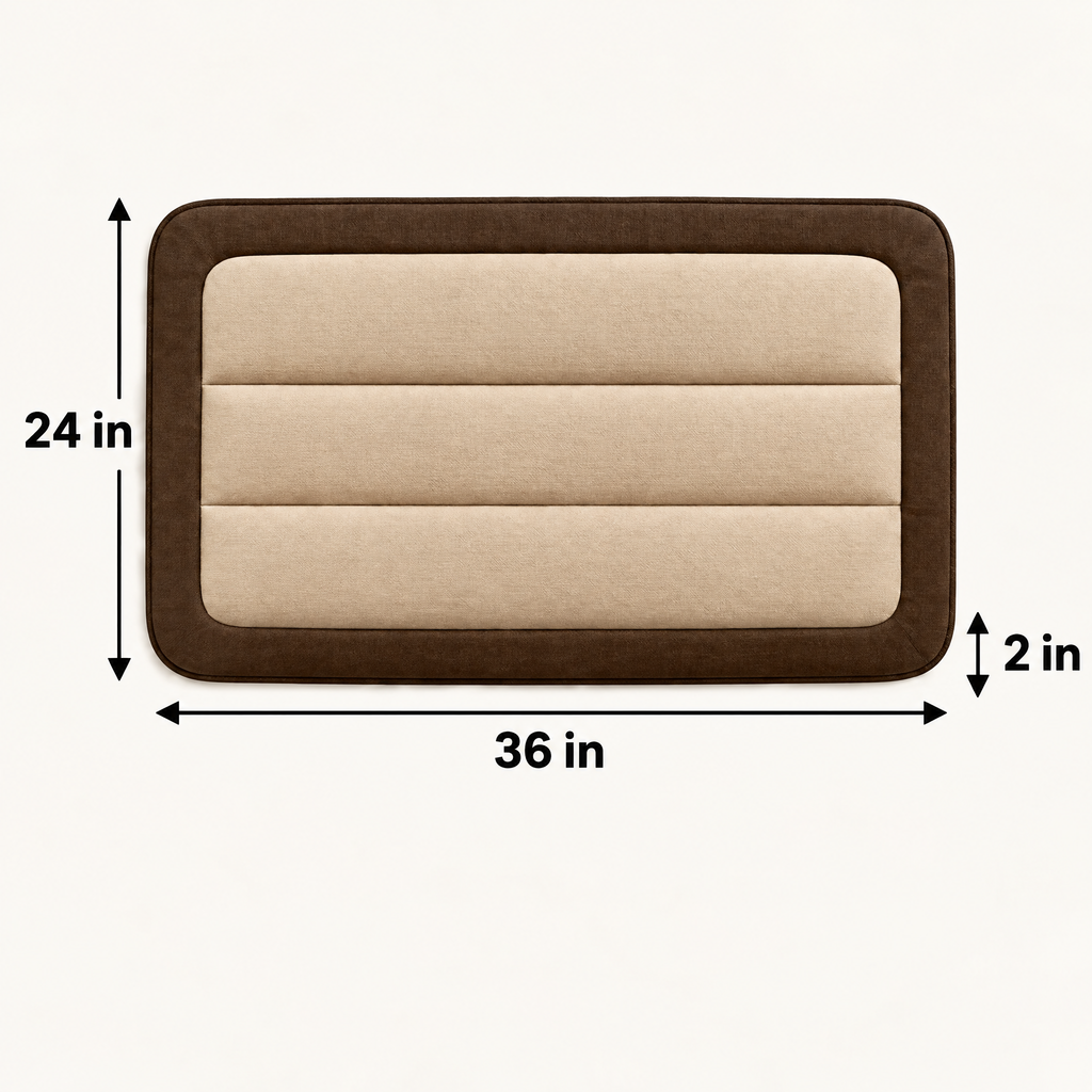 Elwooda™ Cream & Brown Quilted Pet Mat