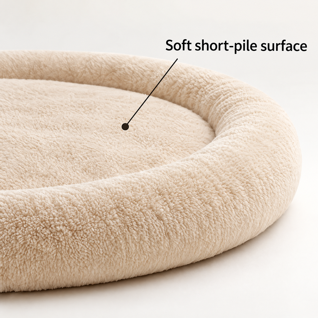 Elwooda™ Cream Round Plush Pet Mat