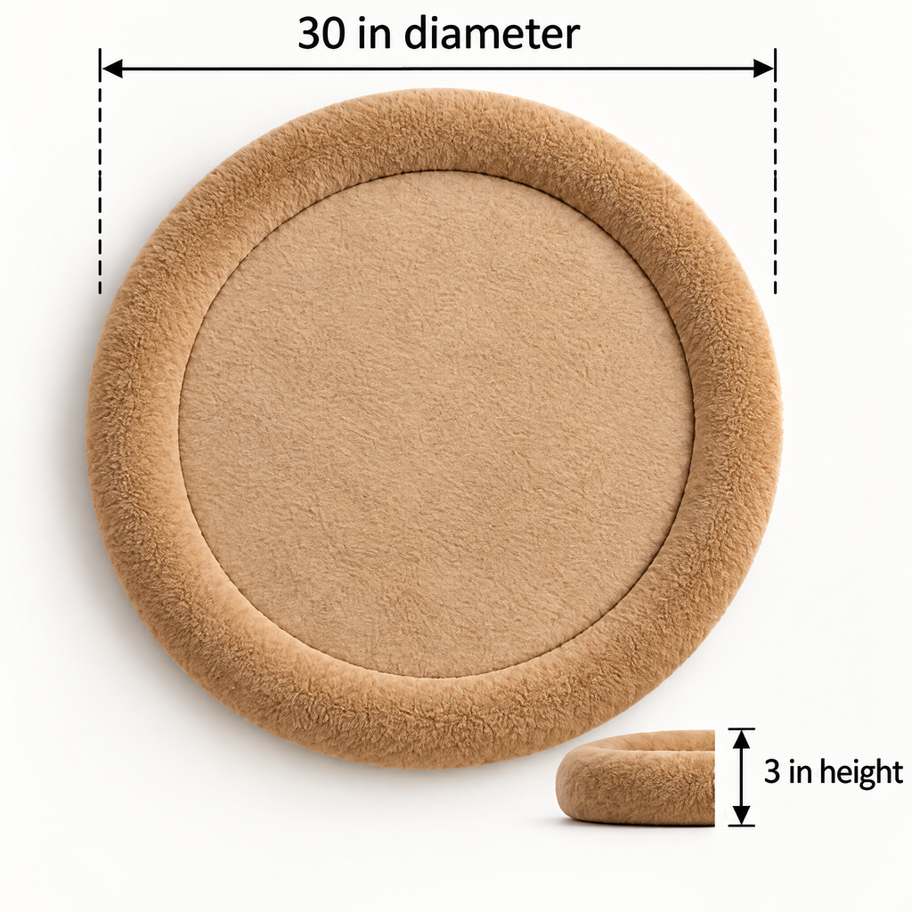 Elwooda™ Caramel Round Plush Pet Mat