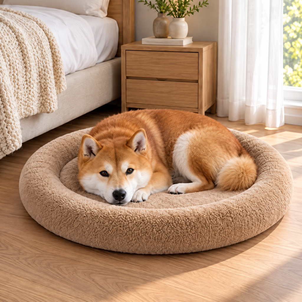 Elwooda™ Caramel Round Plush Pet Mat