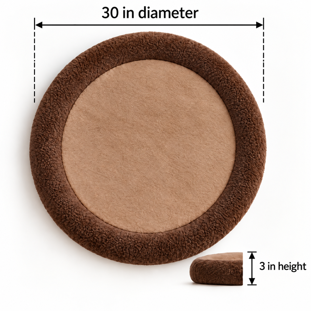 Elwooda™ Mocha & Sand Round Plush Pet Mat